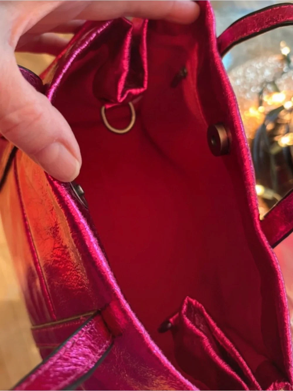 Mini hot pinkMetallic Tote Bag - Unbranded Women's Carryall